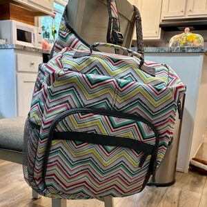 Thirty-One Party Punch Multicolor Chevron Backpack EUC Like New